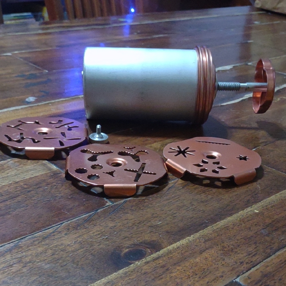 Vintage Copper Spritz Cookie Press with Discs